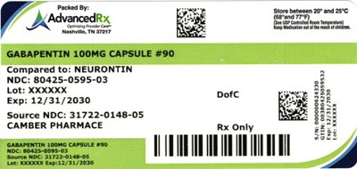 Gabapentin 100mg #90 (Gabapentin 100mg 80425 0595 03)